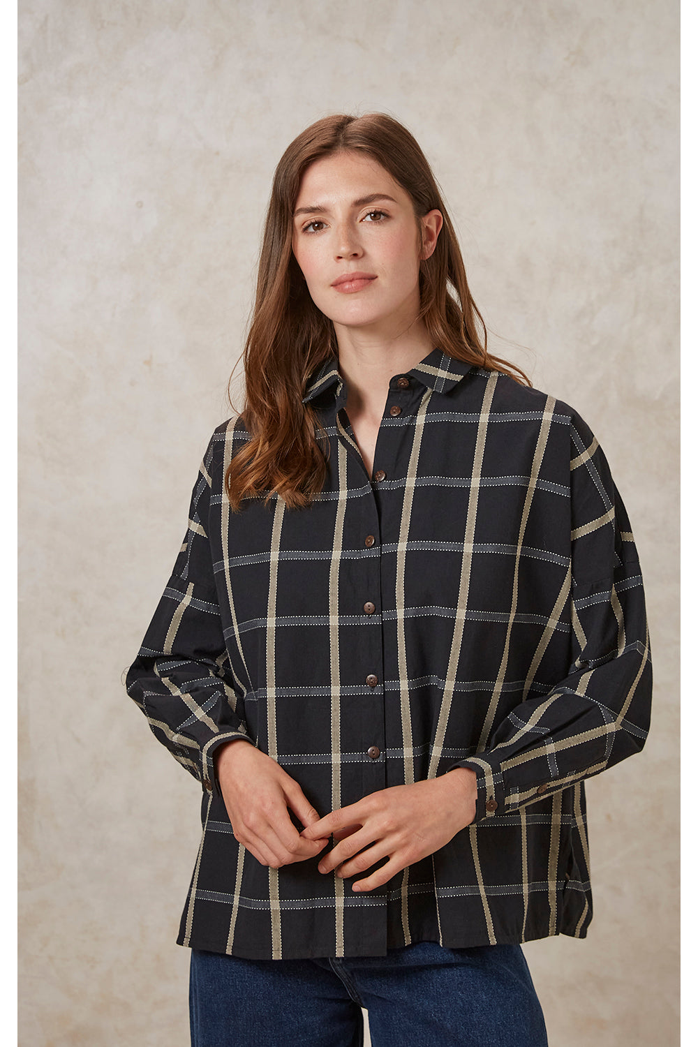 Nadia Checked Shirt - Black check