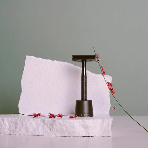 Safety Razor Scheermes + Houder + Mesjes - Zwart