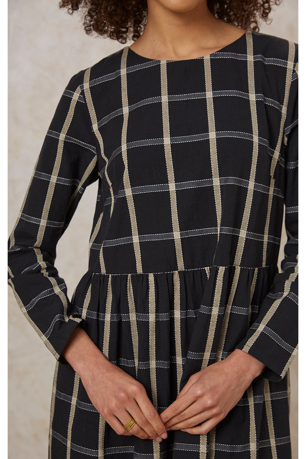 Taya Checked Dress- Black checked